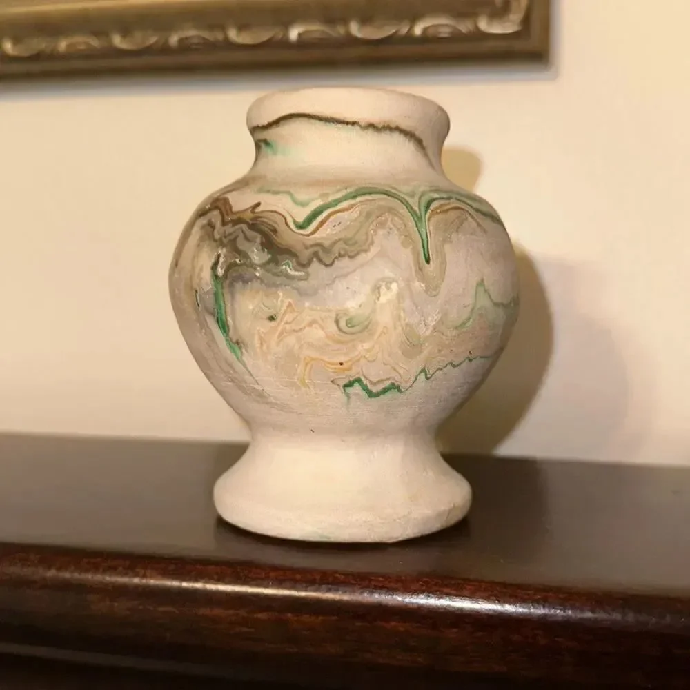 Vintage NEMADJ POTTERY Handmade Stoneware Mini Vase